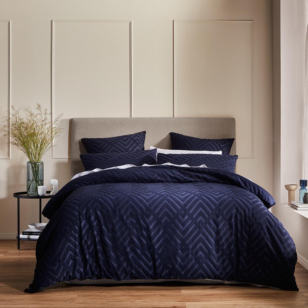 super king quilt cover navy