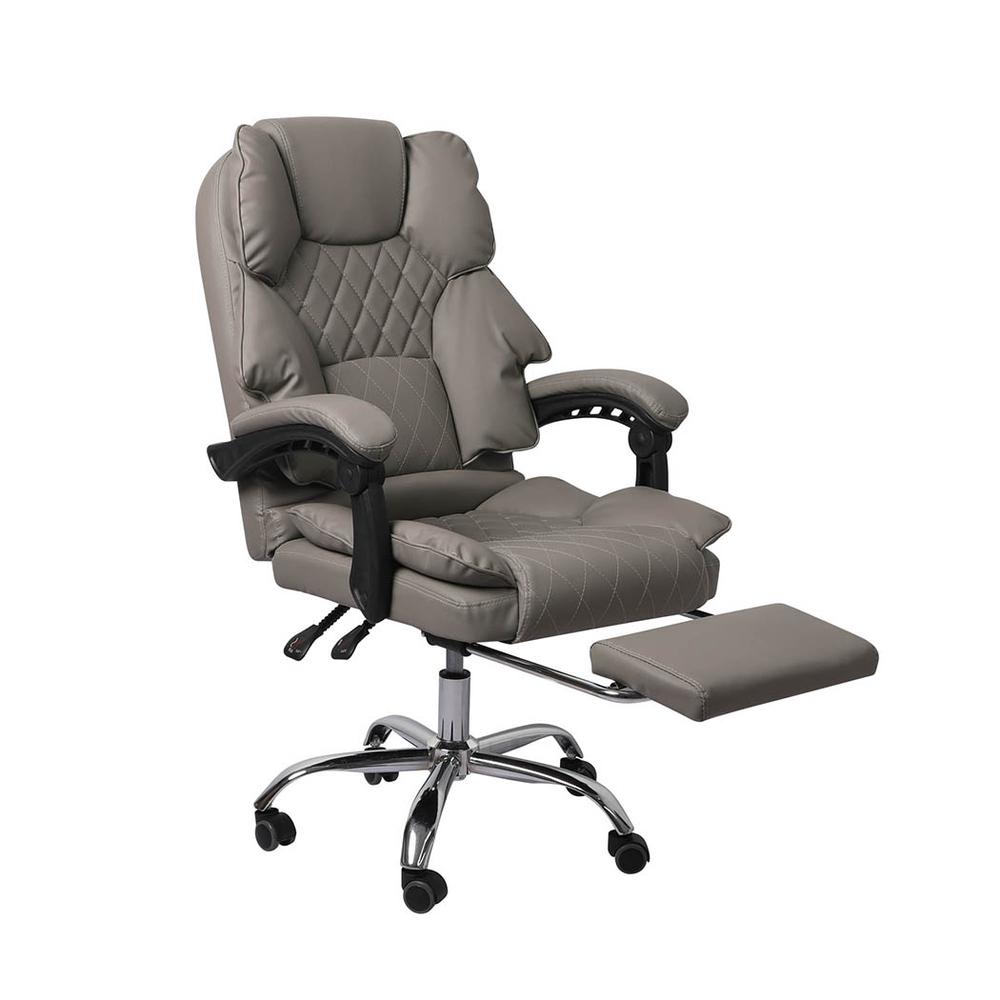 Levede Office Chair With Retractable Footrest (Grey) Buy online at