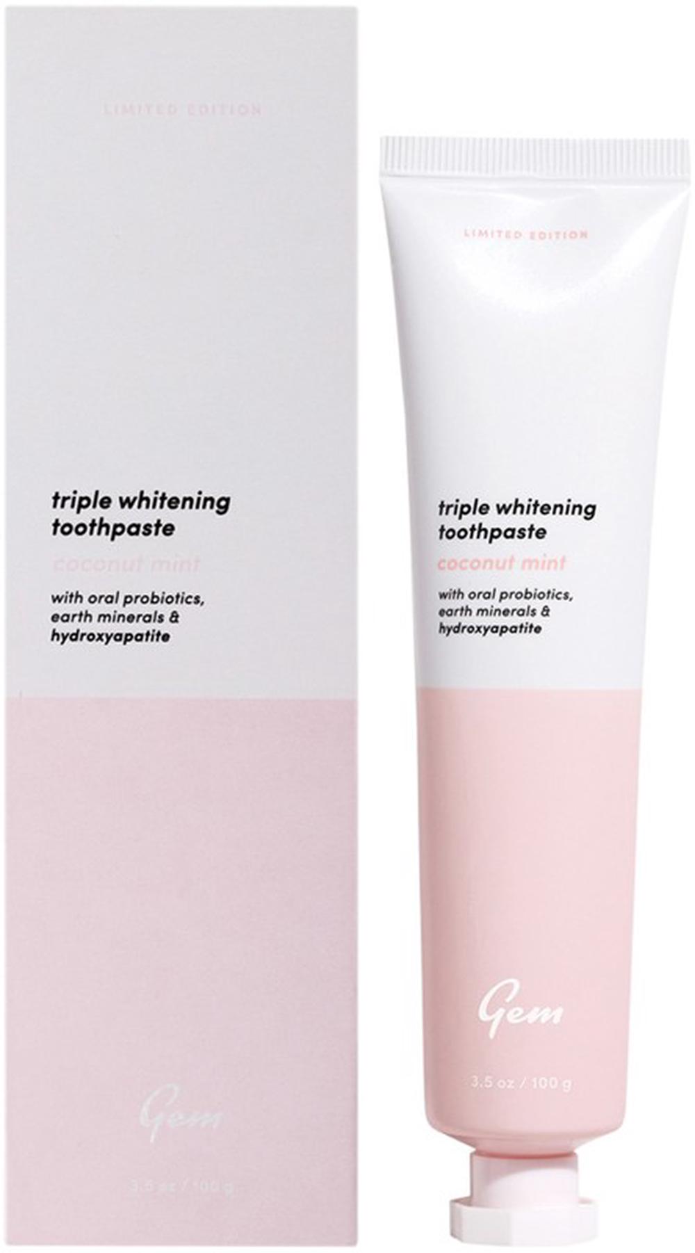 Gem Triple Whitening Toothpaste (Coconut Mint) - 100g, 9356892000156