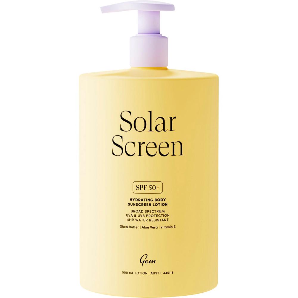 Solar Screen SPF50+ Hydrating Body Sunscreen Lotion - 500mL, 9356892000910