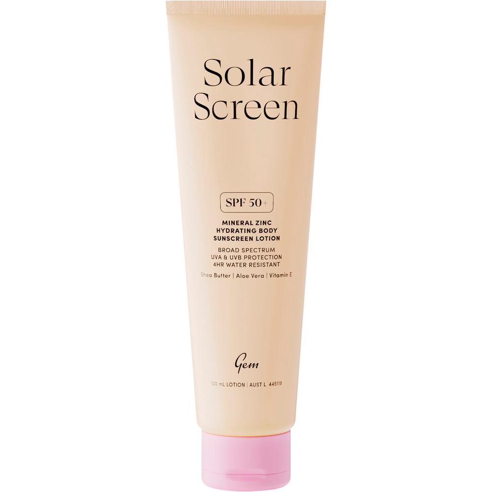 Solar Screen SPF50+ Mineral Zinc Hydrating Body Lotion - 120mL, 9356892000934