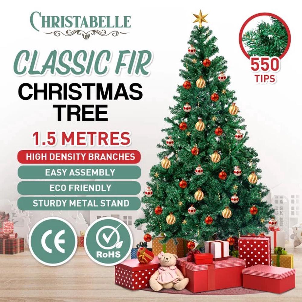 Artificial Christmas Tree, 550 Tips (Green) - 1.5m, 9358528000486