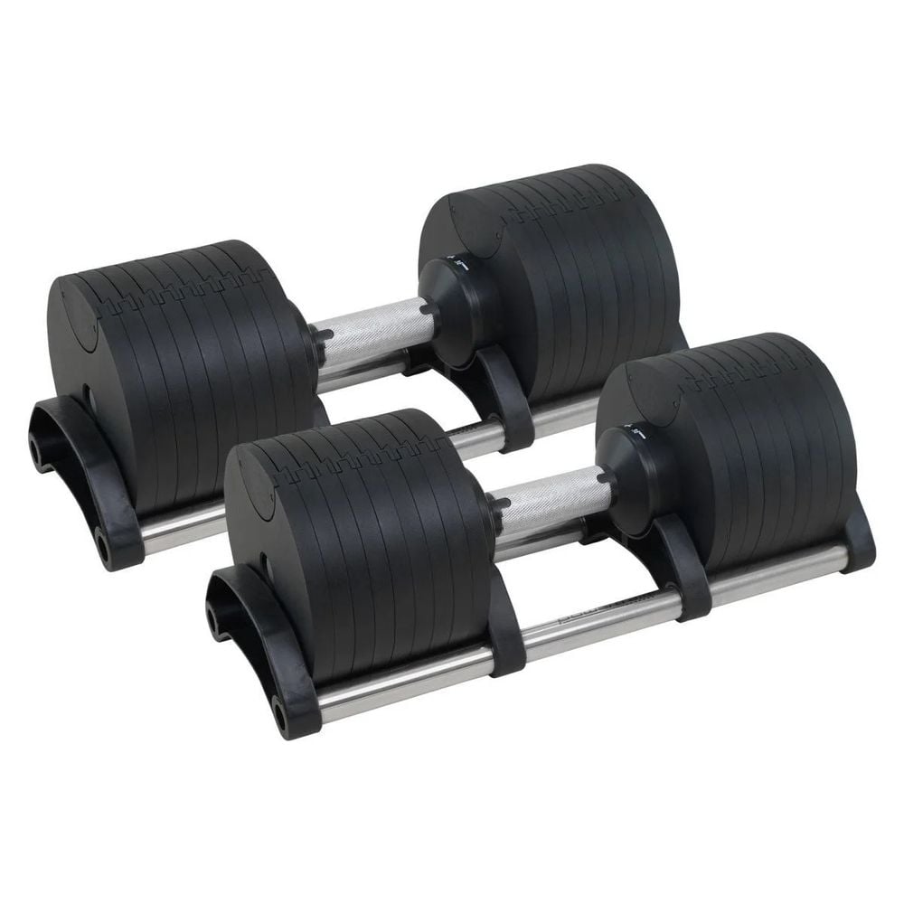 Powertrain Adjustable Dumbbells, 2x45kg (Black) by Powertrain - ISBN: 9358528002688