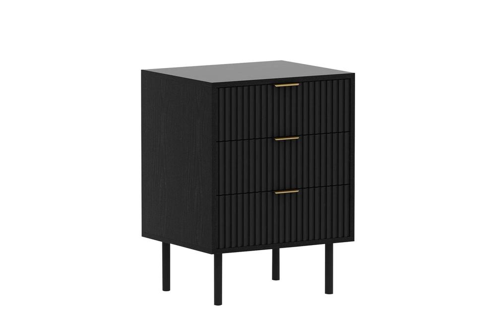 Sarantino Nightstand with 3 Drawers (Black) by Sarantino - ISBN: 9358528022013
