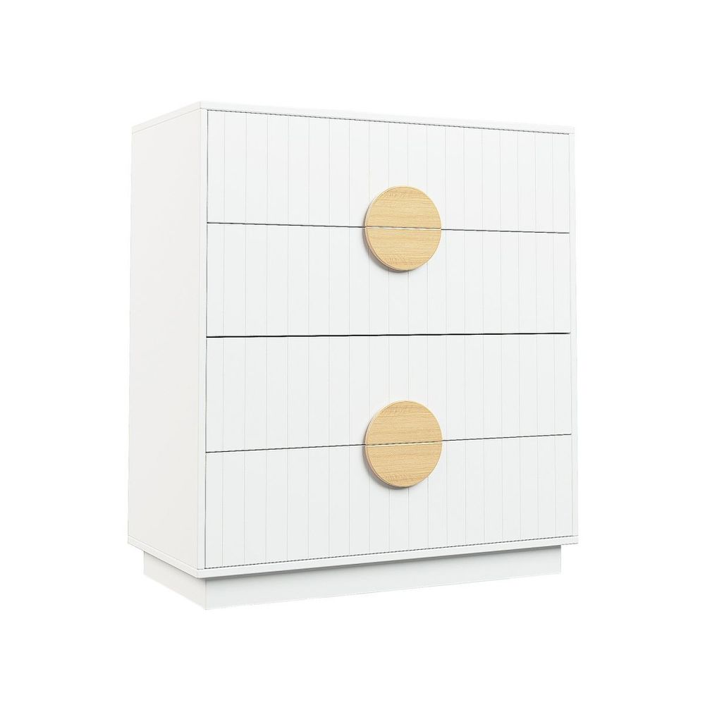 Sarantino Line Decoration Chest with Base, 4 Drawers (White) by Sarantino - ISBN: 9358528022228