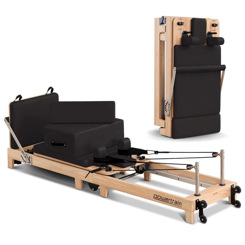 Powertrain Selina Pilates Reformer Machine Wooden Folding Multifunctional Home Gym Equipment (Black) by Powertrain - ISBN: 9358528032074