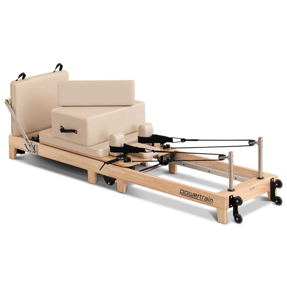 Powertrain Selina Pilates Reformer Machine Wooden Folding Multifunctional Home Gym Equipment (Beige) by Powertrain - ISBN: 9358528032081