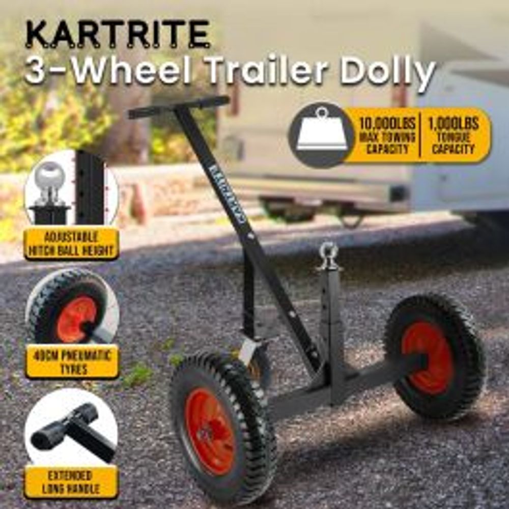 Kartrite 3 - Wheel Adjustable Trailer Dolly Heavy Duty Caravan Mover by Kartrite - ISBN: 9358528039332