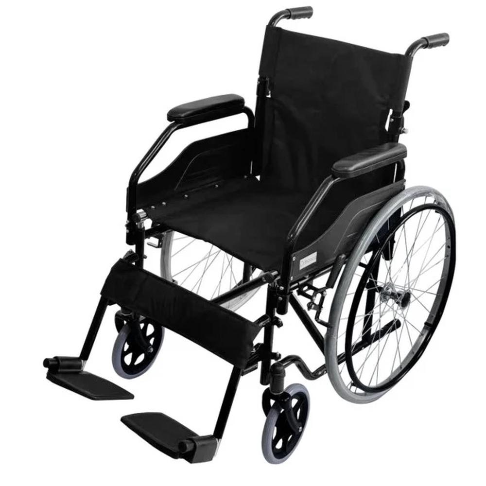 Steel 24in Wheelchair (Black), 9358528055165