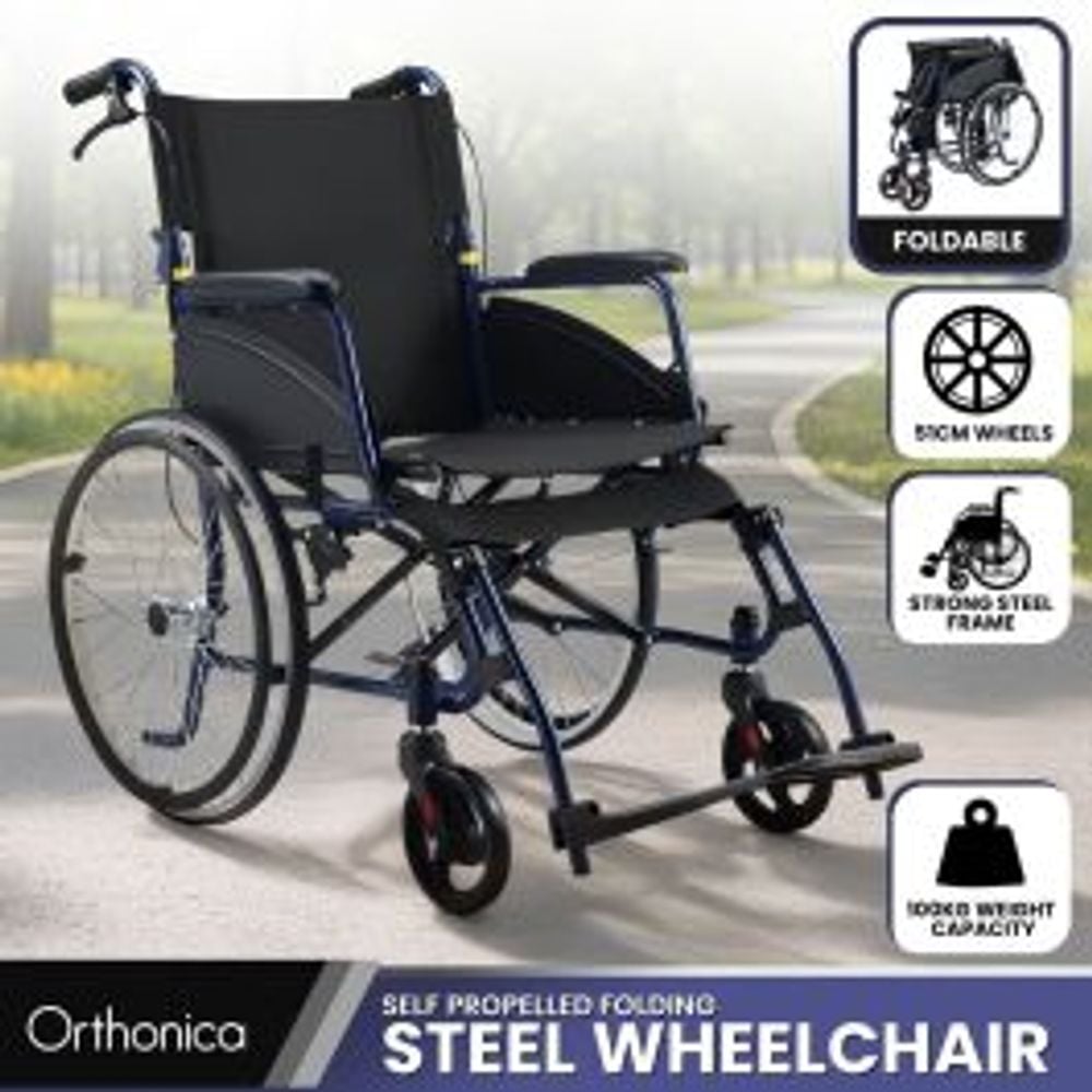 Orthonica Lightweight Self Propelled Foldable Wheelchair - 20 Inches by Orthonica - ISBN: 9358528055332