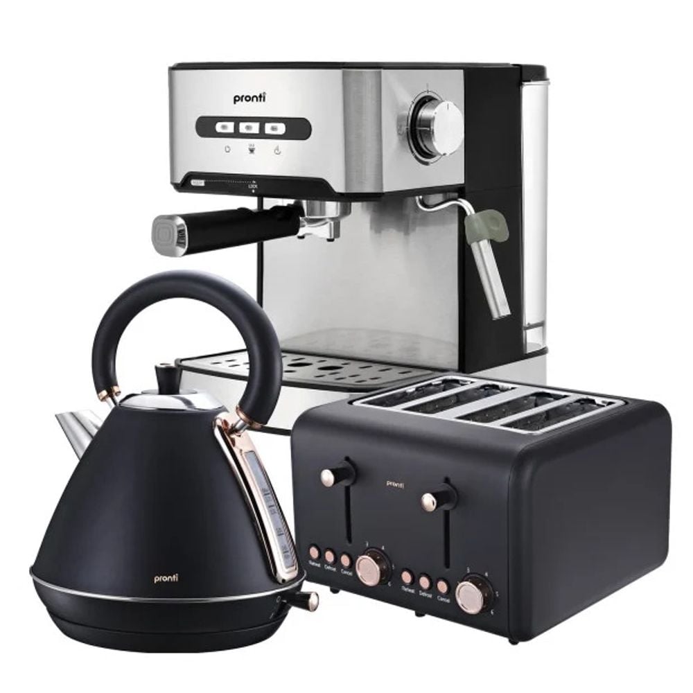 Pronti Coffee Machine Toaster Kettle Combo (Black) by Pronti - ISBN: 9358528057251