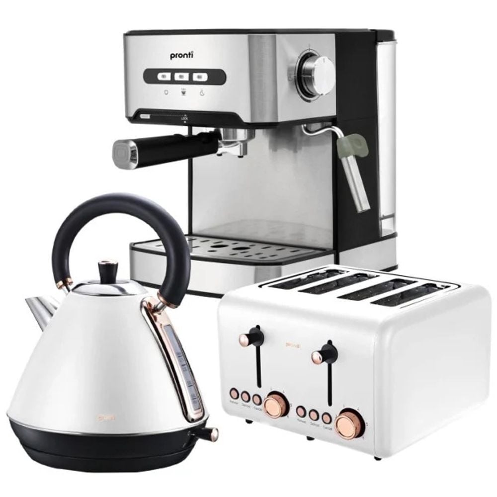 Pronti Coffee Machine Toaster Kettle Combo (White) by Pronti - ISBN: 9358528057268