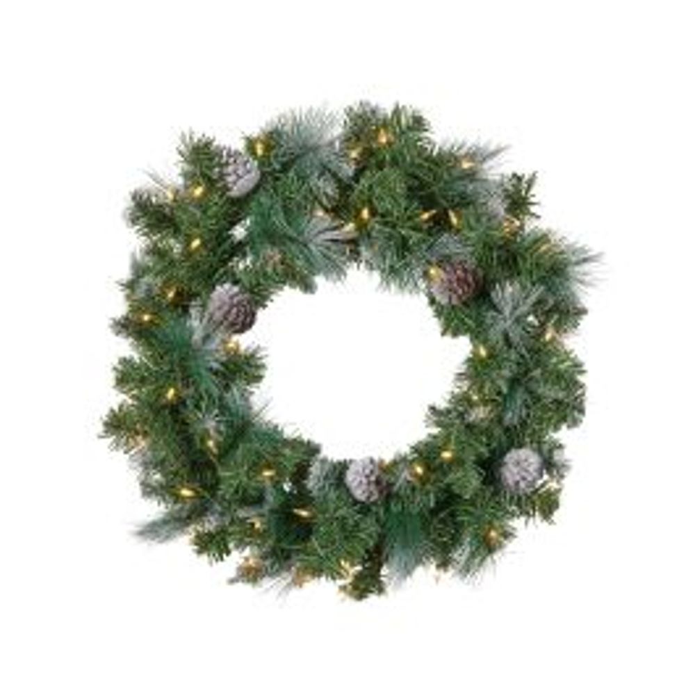 Christabelle Christmas Wreath Bayville Pine with LED Lights  - 61cm by Christabelle - ISBN: 9358528078867