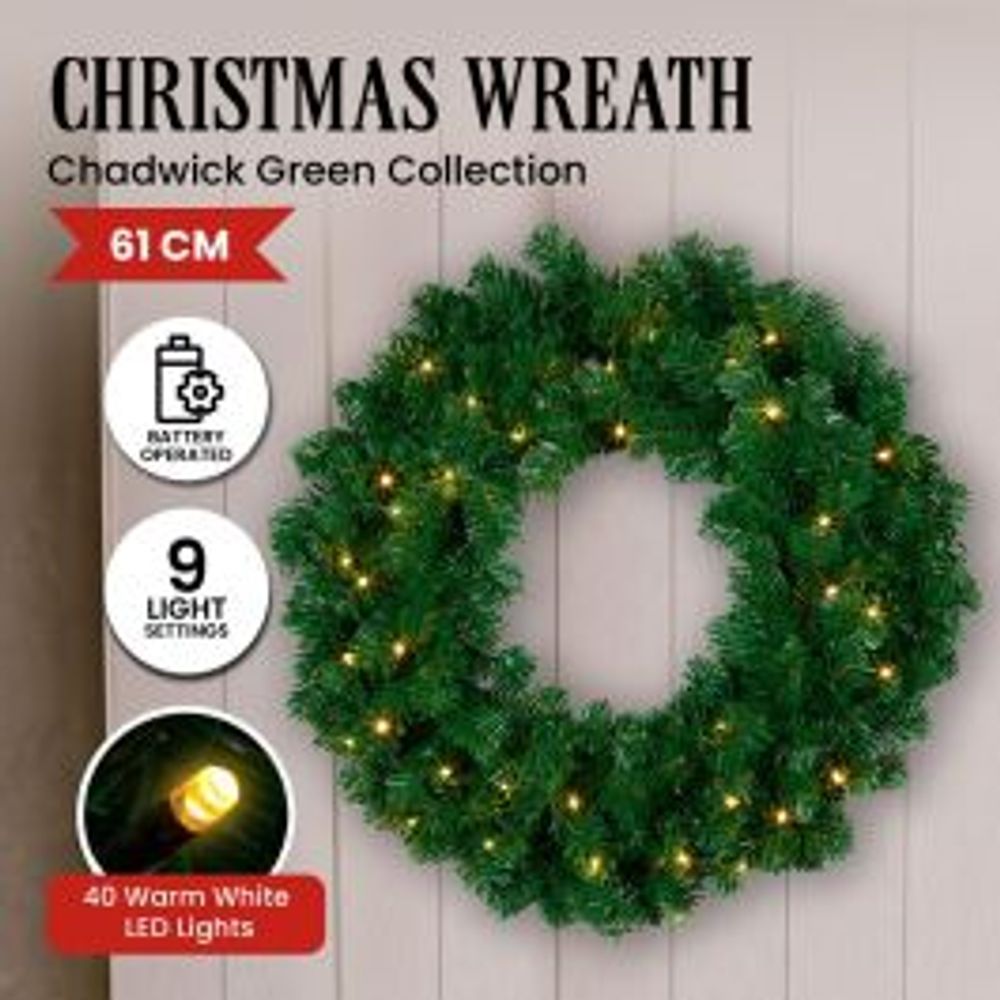 Christabelle Chadwick Christmas Wreath with LED Lights  - 61cm by Christabelle - ISBN: 9358528079048