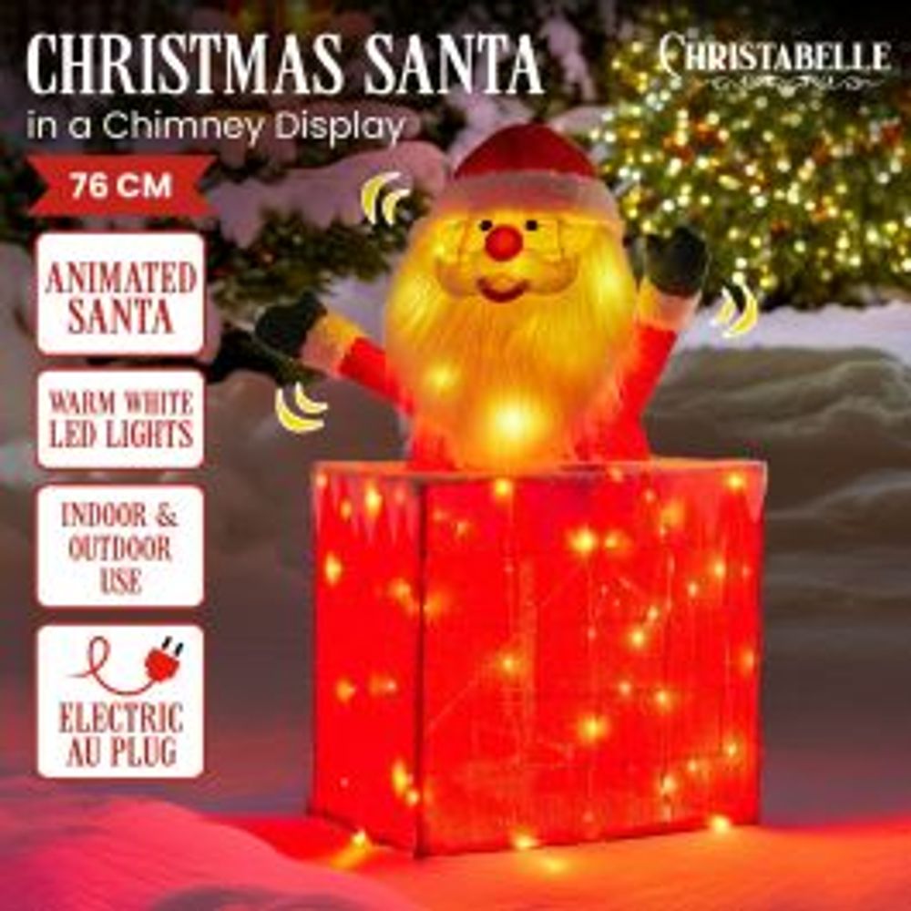Christabelle Santa in Chimney Christmas Tree Warm White LED Lights - 76cm by Christabelle - ISBN: 9358528079963