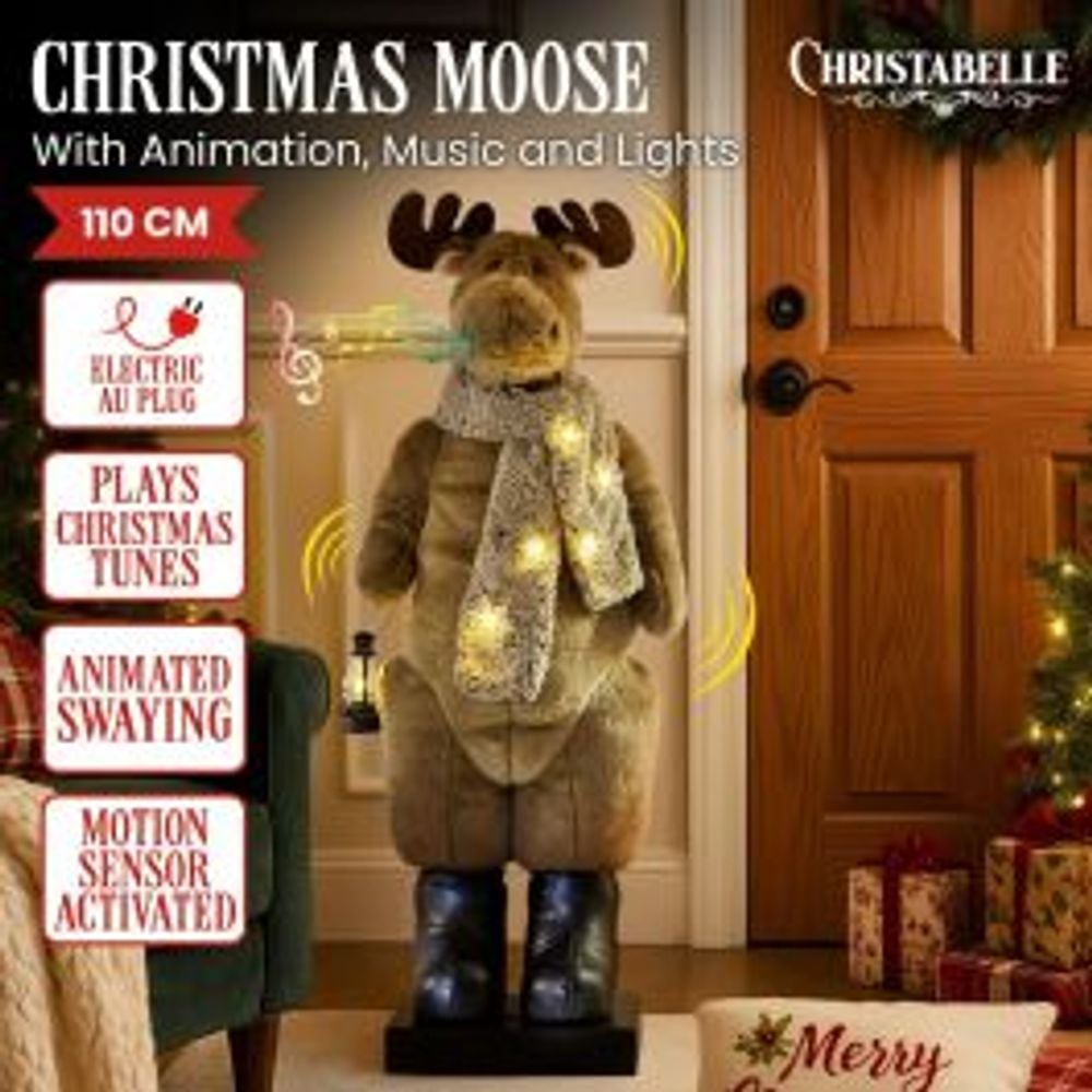 Christabelle Musical LED Animated Christmas Moose Decoration Light - Up Lantern Ornament - 1.1 Metre by Christabelle - ISBN: 9358528080303