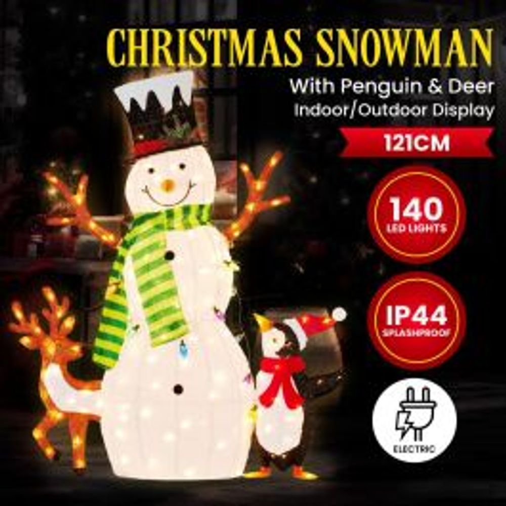 Christabelle Christmas Snowman Display Indoor Outdoor with LED Lights and Animals Decoration - 1.2 Metre by Christabelle - ISBN: 9358528081287