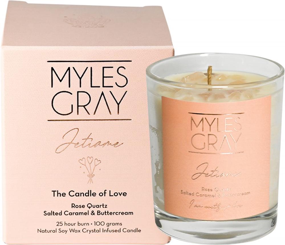 Myles Gray Crystal Infused Soy Candle (Salted Caramel & Buttercream