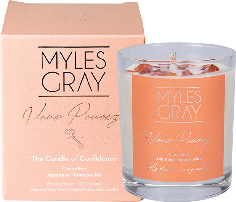 Myles Gray Crystal Infused Soy Candle (Japanese Honeysuckle) Mini
