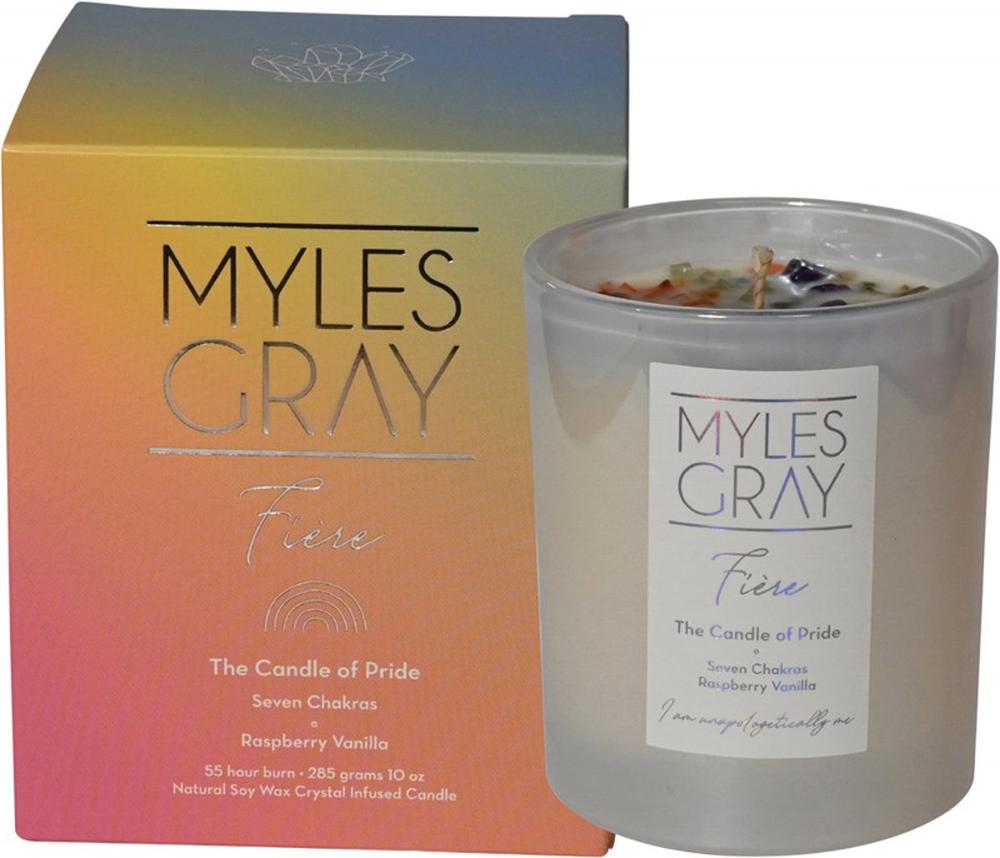 Myles Gray Crystal Infused Soy Candle (Pride Raspberry Vanilla) Large