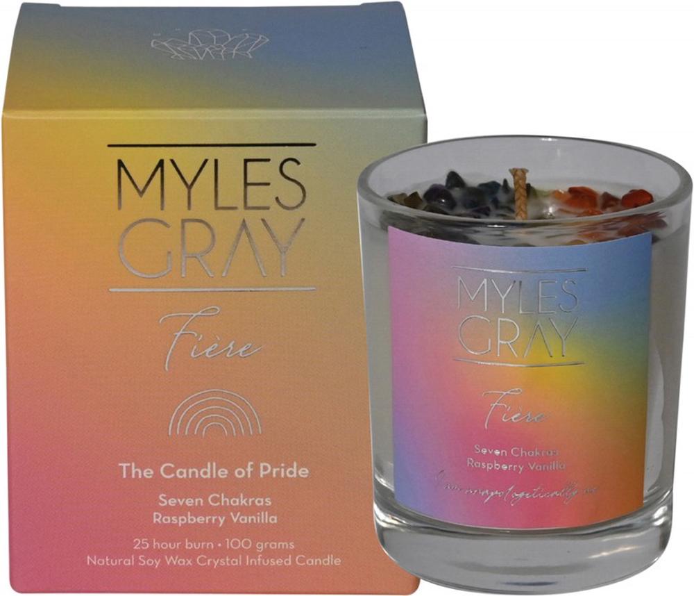 Myles Gray Crystal Infused Soy Candle (Pride Raspberry Vanilla) Mini
