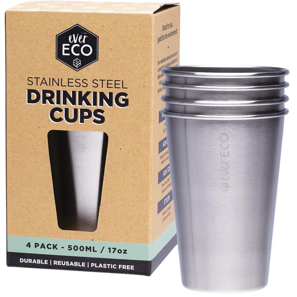 Stainless Steel Drinking Cups - 4x500mL, 9358813000009