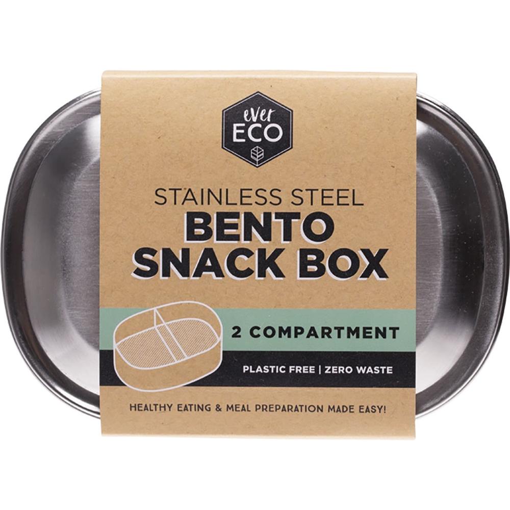 Stainless Steel Bento Snack Box, 2 Compartments - 580mL, 9358813000733