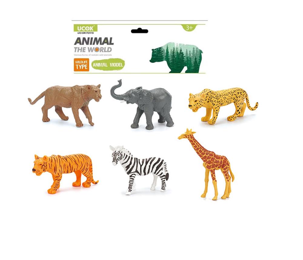 Ucok Toys Jungle Animals in Bag, 6 Pieces, 9361635000133
