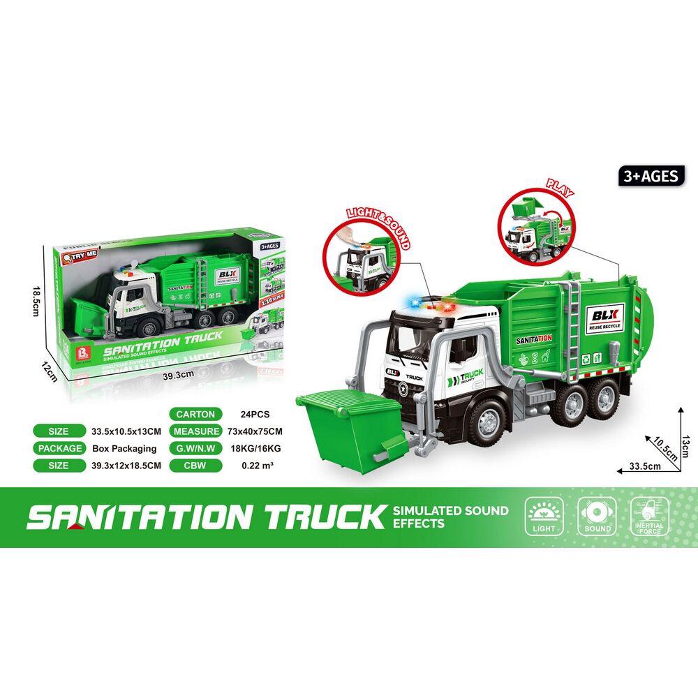 All Brands Toys Skip Bin Garbage Truck with Lights & Sounds, 9361635000867