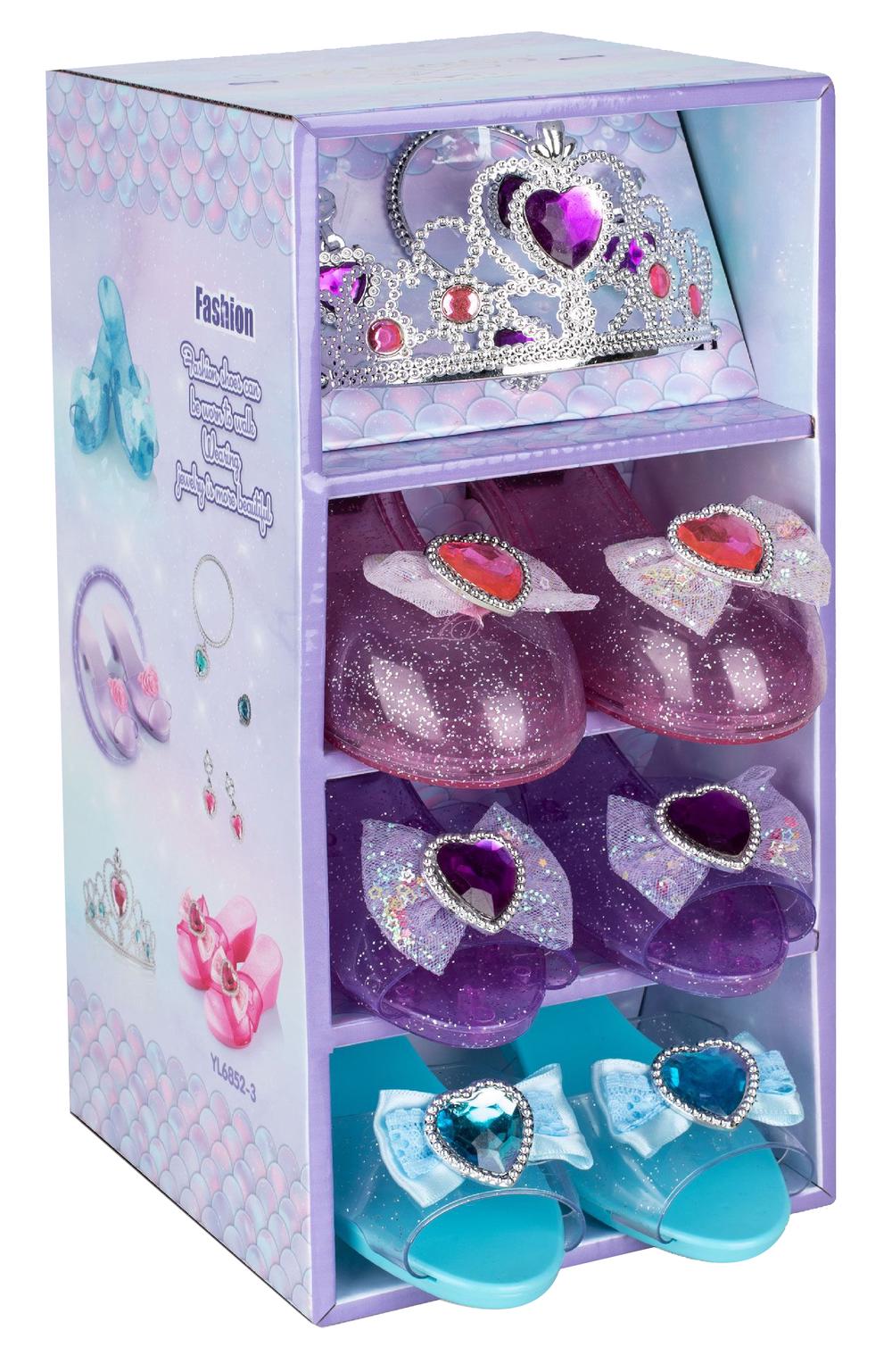 All Brands Toys Princess Set Tiara Jewellery with 3 Pair Shoes, 9361635003257