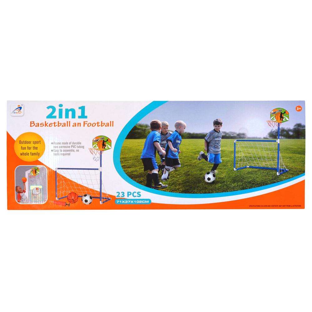 2-In-1 Basketball & Football Goal, 9361635004872