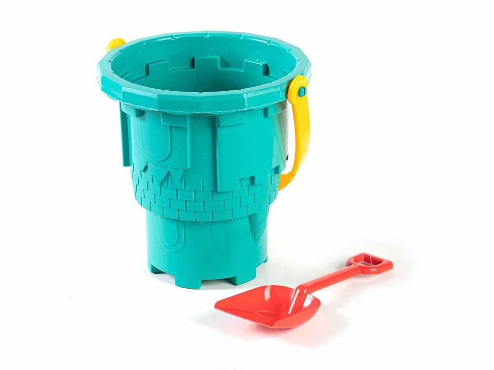 All Brands Toys Beach Bucket Castle with Spade - 19cm, 9361635004995