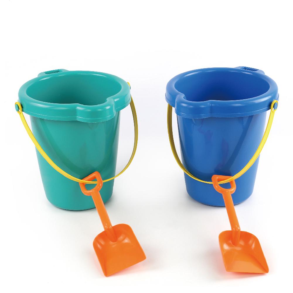 All Brands Toys Beach Bucket Round with Spade - 19cm, 9361635005008