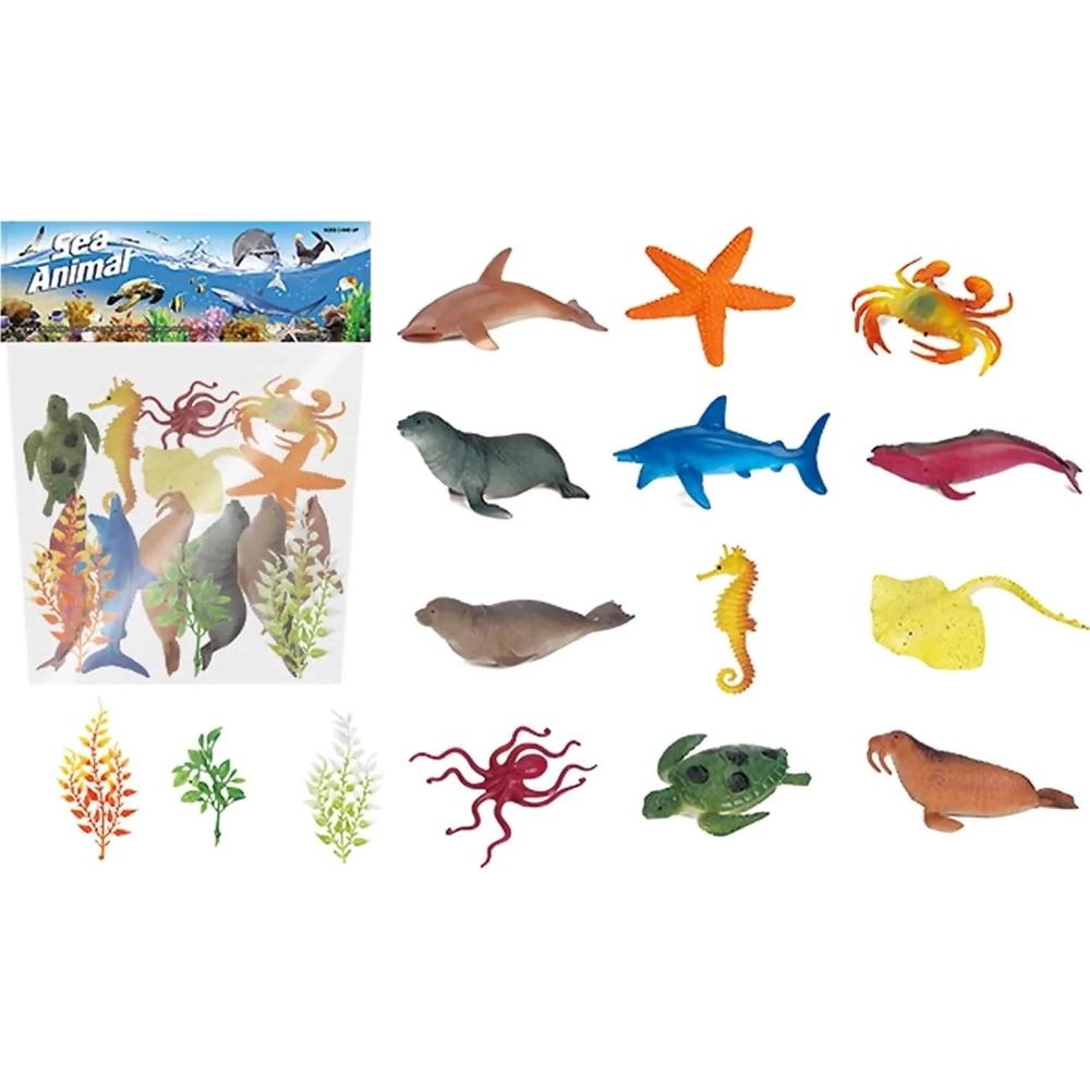 All Brands Toys Sea Animals in Bag, 12 Pieces, 9361635006562