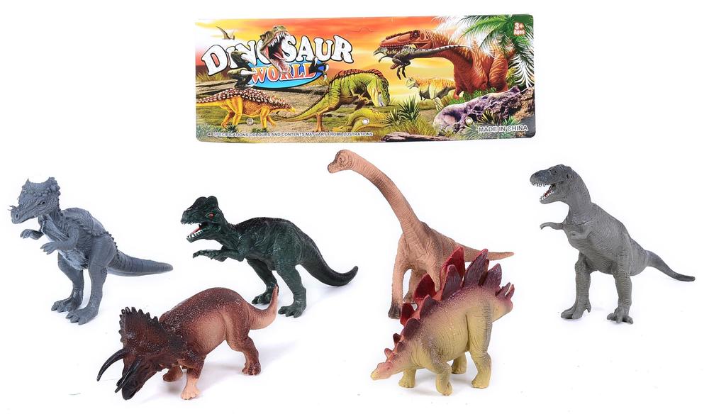 All Brands Toys Dinosaurs in Bag, 6 Pieces - Large, 9361635006913