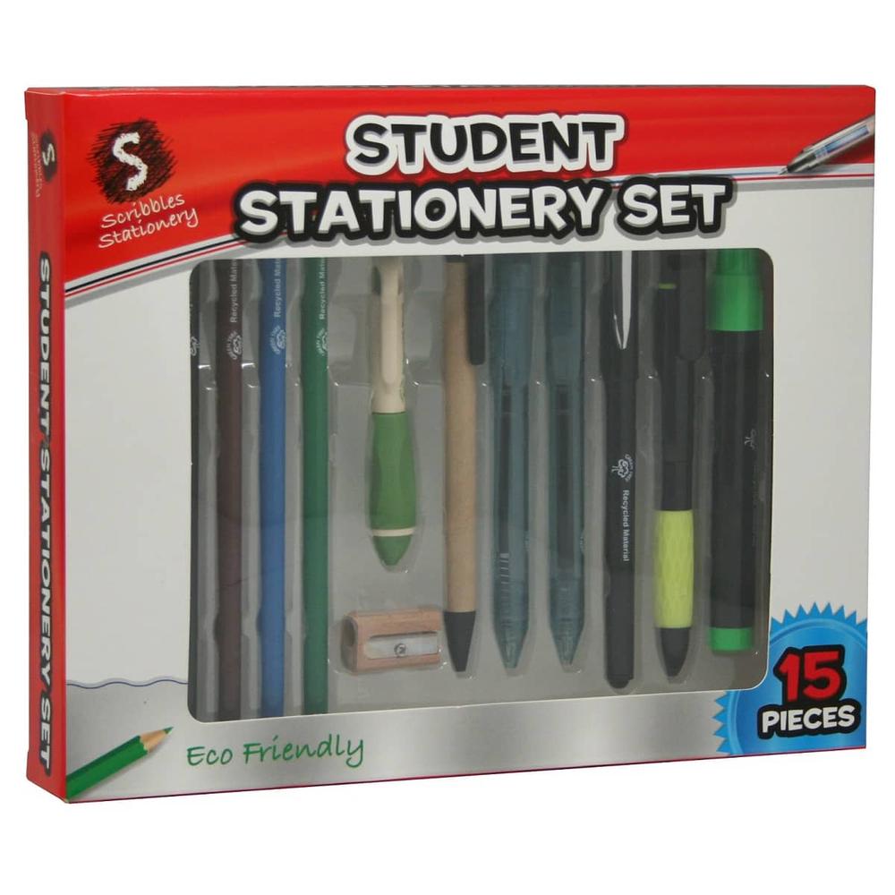 Scribbles Stationery Student Stationery Pen Set, 15 Piece 