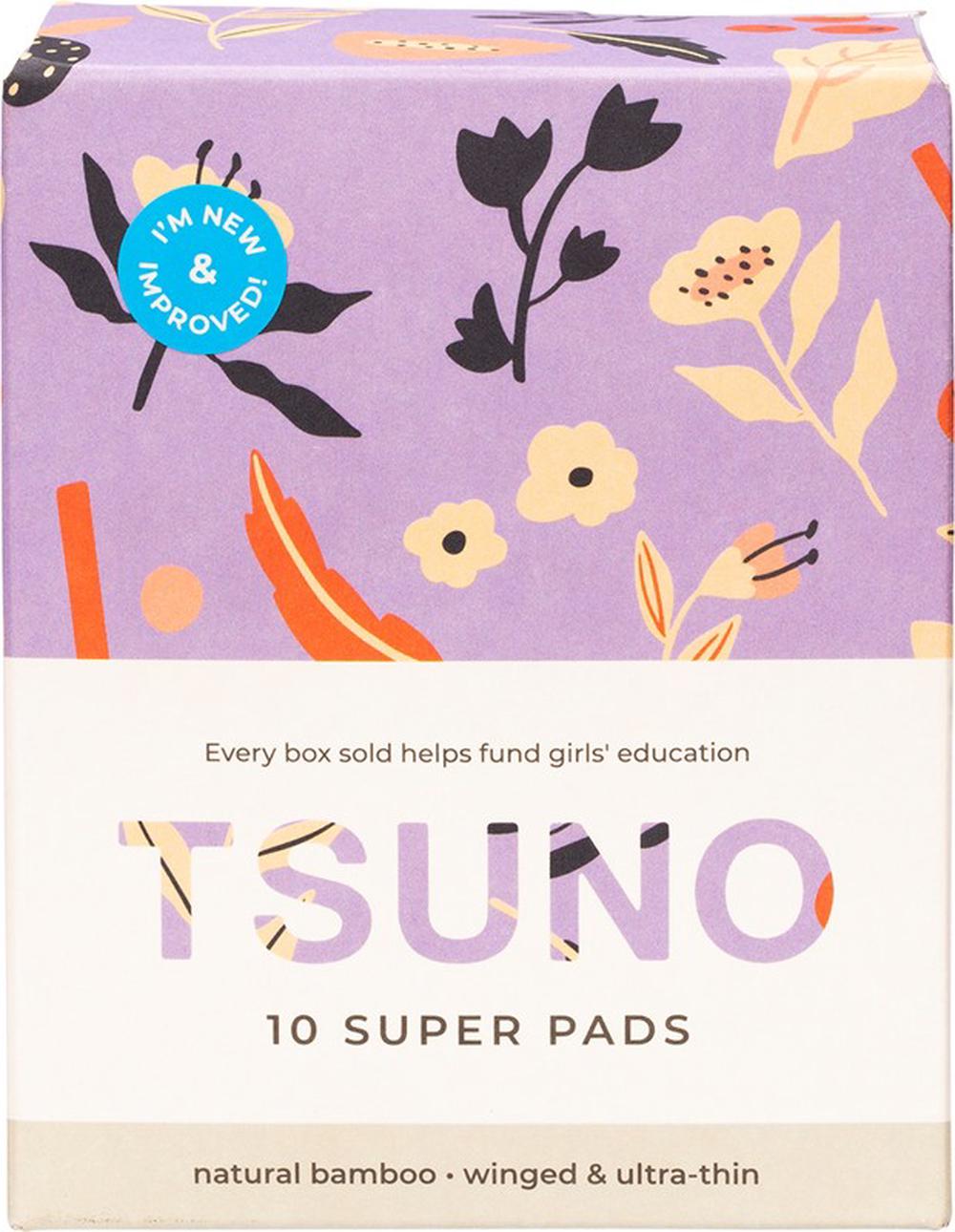 Natural Bamboo Pads Super Winged & Ultra-Thin, 10 Pads, 9369998073740
