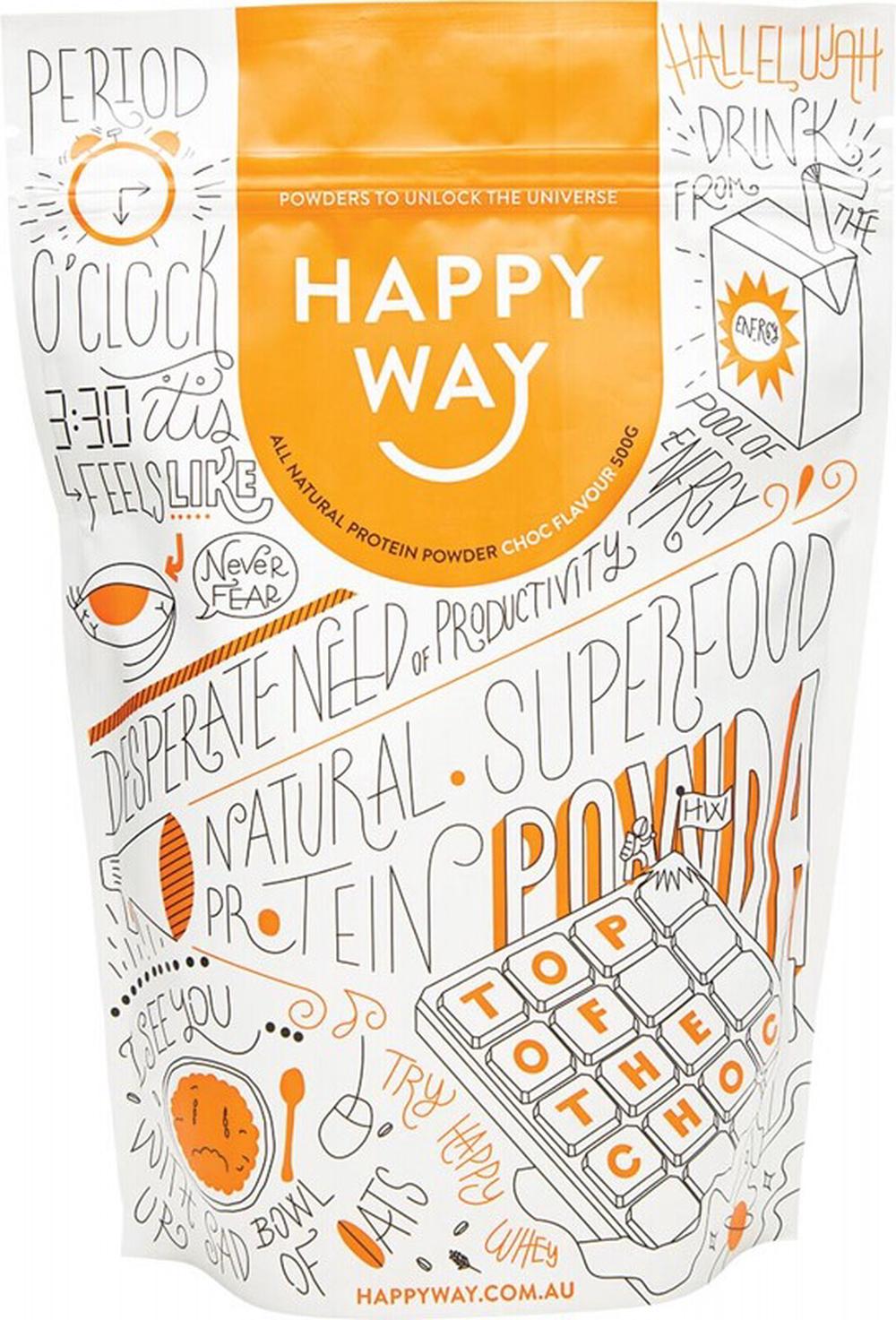 Happy Way Whey Protein Powder (Chocolate) - 500g, 9369999058111