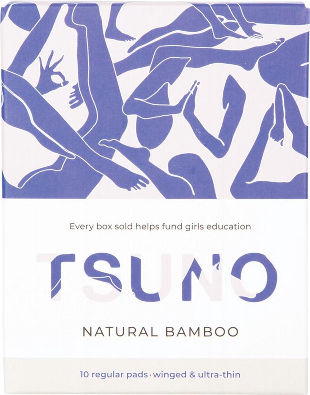 Natural Bamboo Pads Regular Winged & Ultra-Thin, 10 Pads, 9369999309831