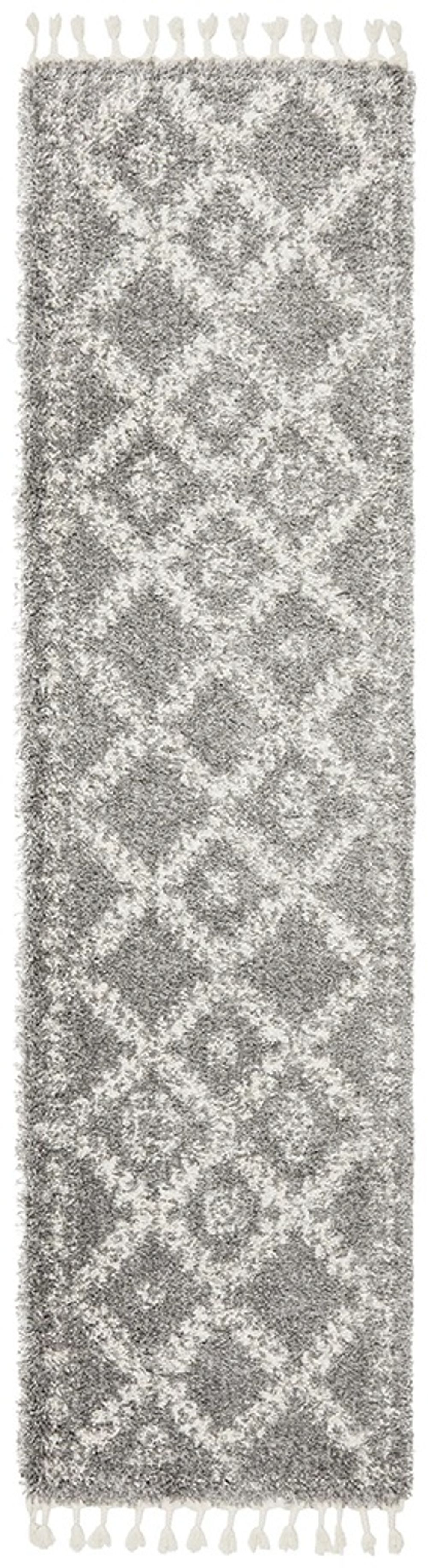 Rug Culture Saffron Pattern Shag Runner Rug (Silver) - 400x80cm by Rug Culture - ISBN: 9375321878159