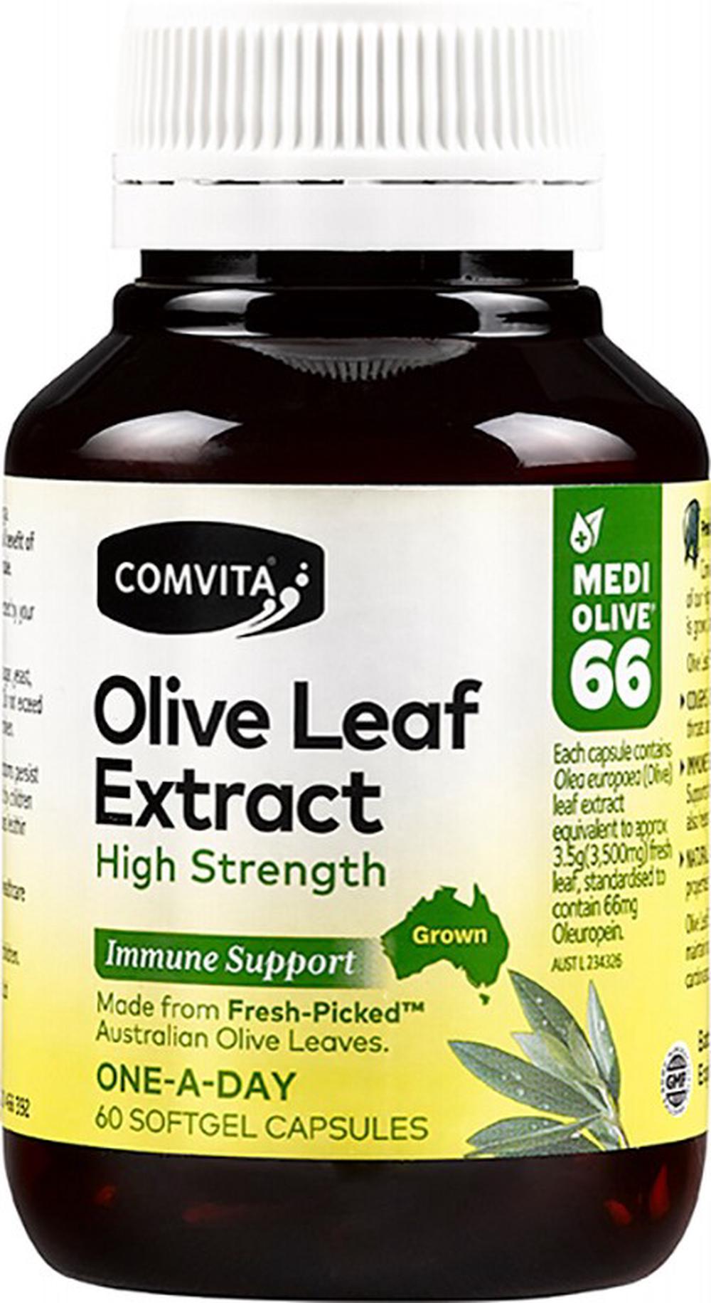 Olive Leaf Extract Capsules (Medi Olive 66), 60 Caps, 9400501202261