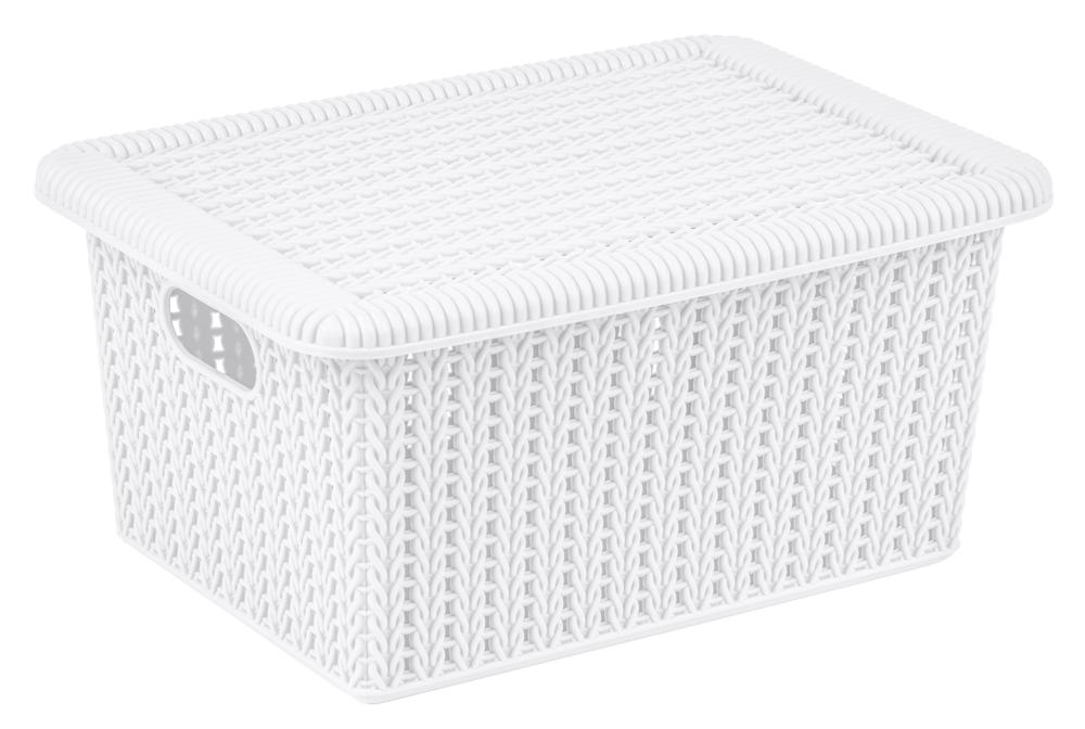 Seymours Knit Look Lidded Basket Buy online at The Nile