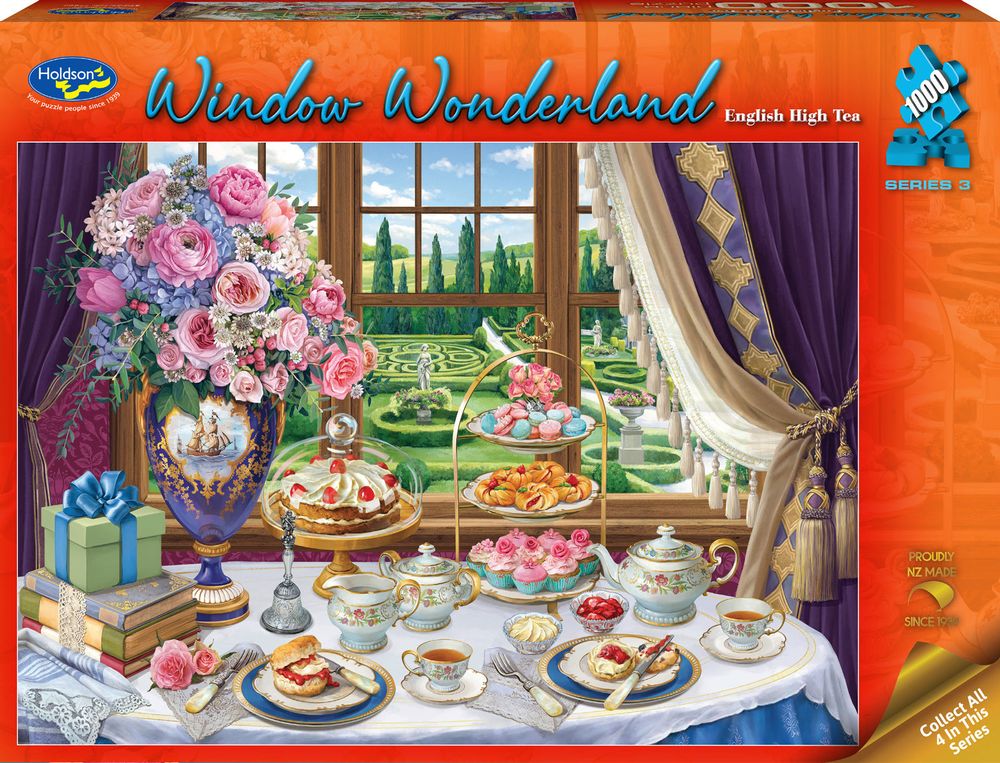 High Tea Puzzle Holdson Window Wonderland S3: English High Tea Jigsaw Puzzle, 1000 ...