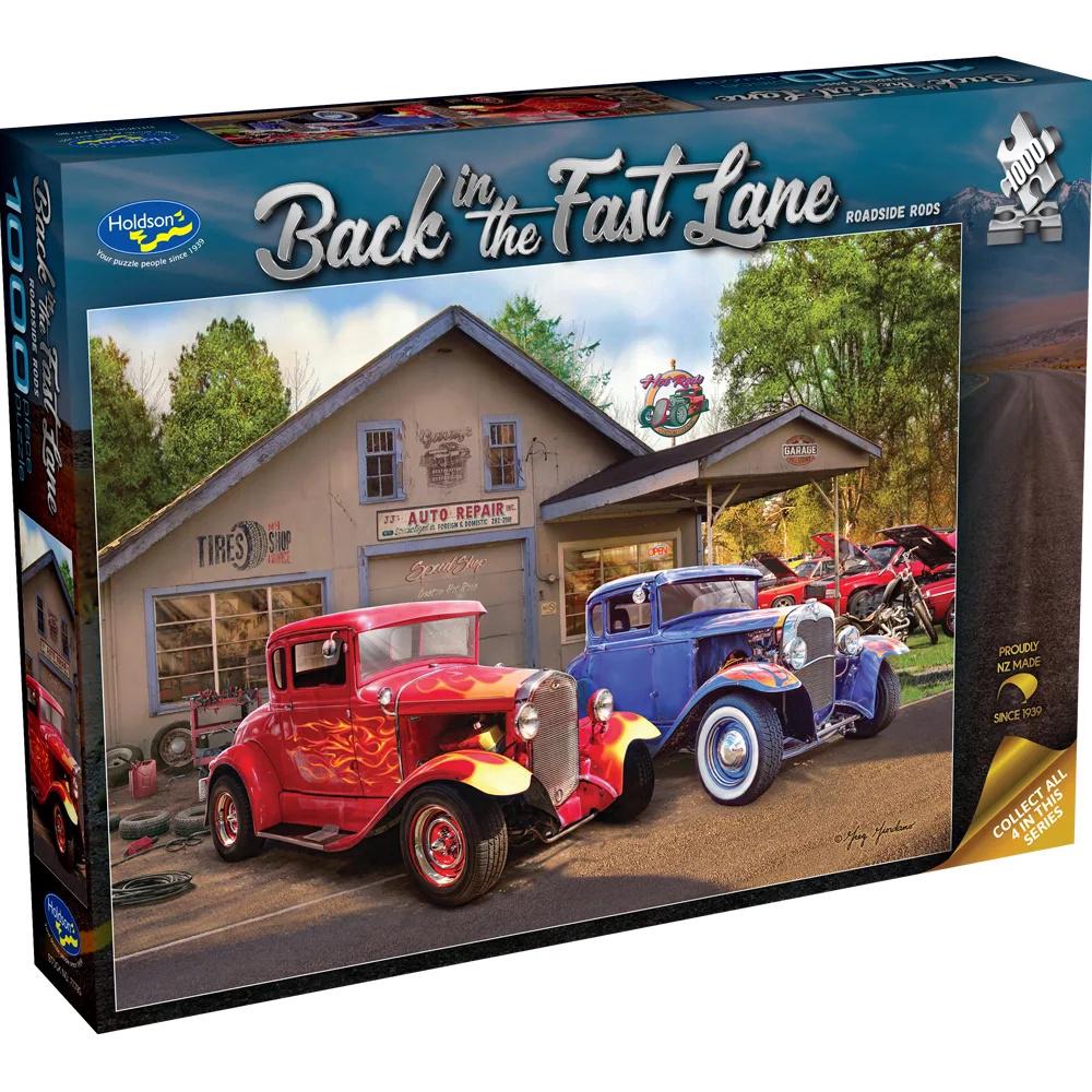 Holdson Back in the Fast Lane - Roadside Rods Jigsaw Puzzle, 1000 Piece, 9414131777907