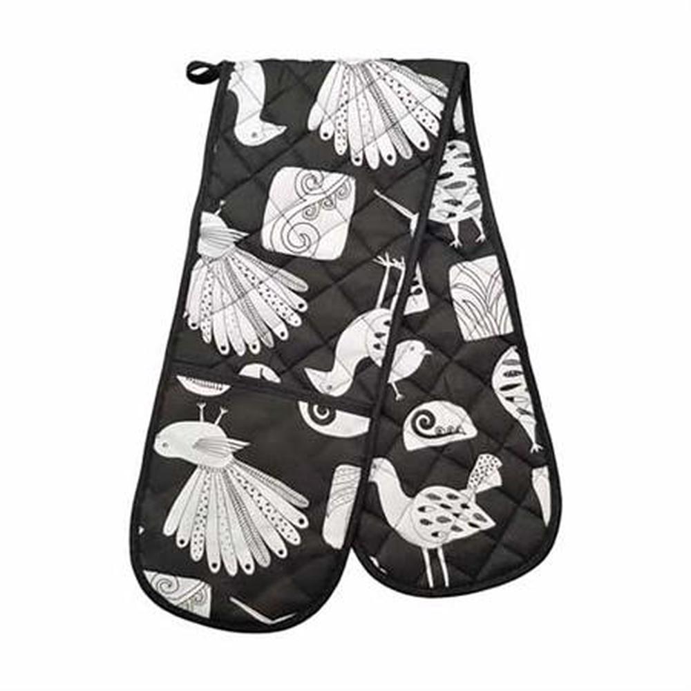 New Zealand Double Oven Mitt (Black & White Native Birds) Buy online at The Nile