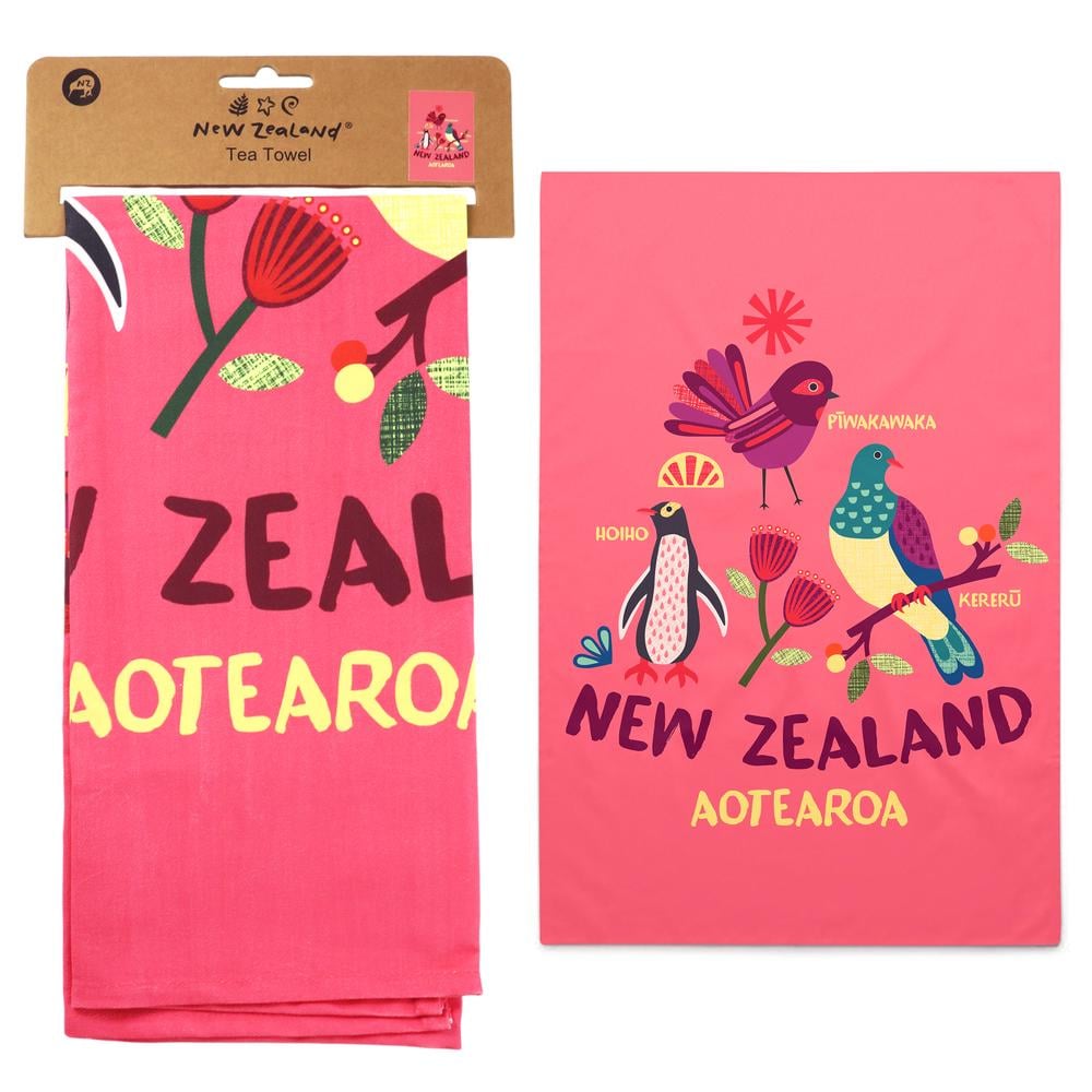 New Zealand Tea Towel NZ Bird Life (Peach) - 50x70cm by New Zealand - ISBN: 9414740967256