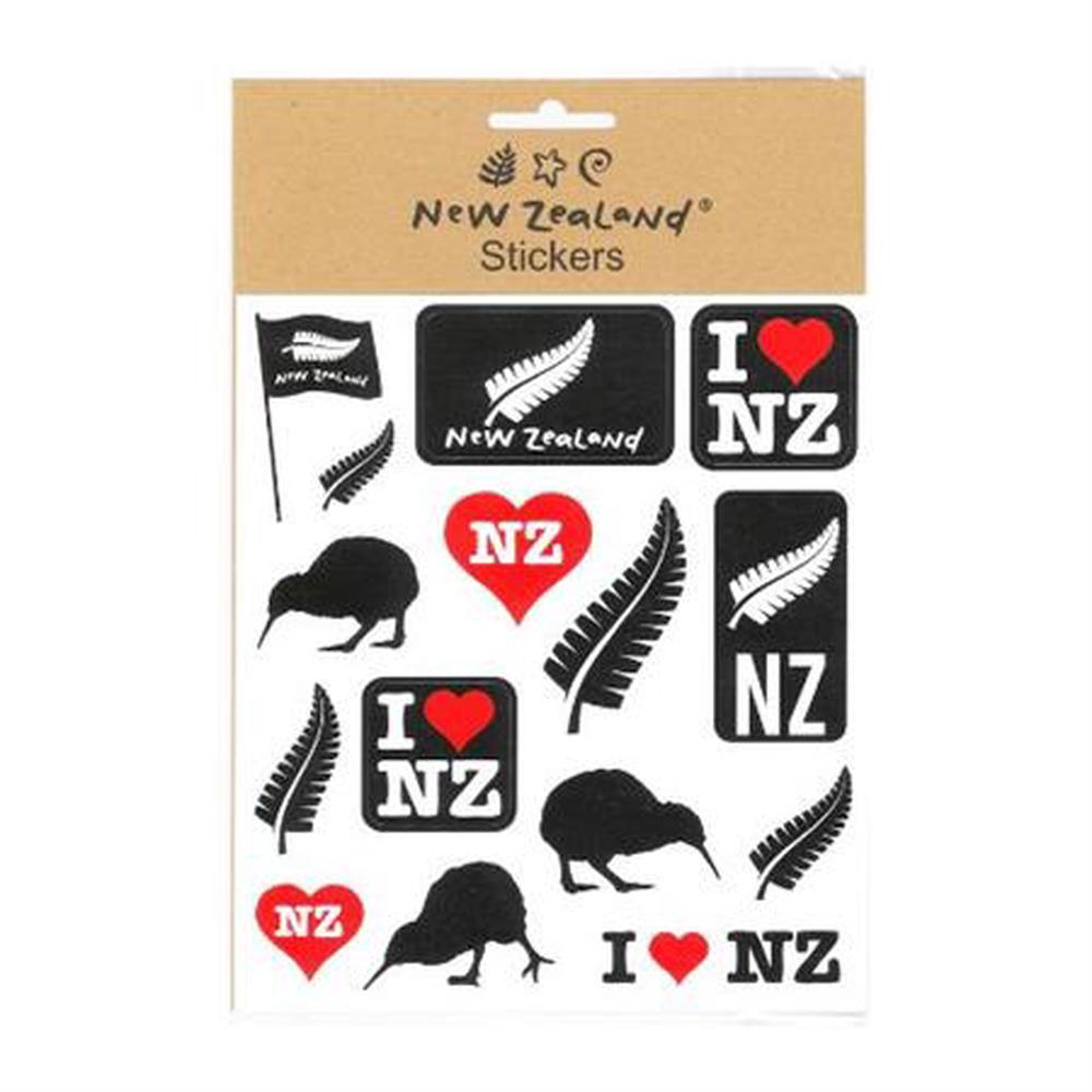 I Love NZ Stickers -  15x17cm, 9414740981238