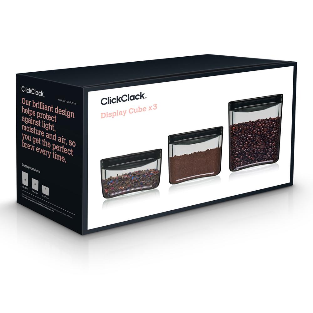 ClickClack Display Cube Container Set Of 3 Black Buy Online At The   9414969013031 