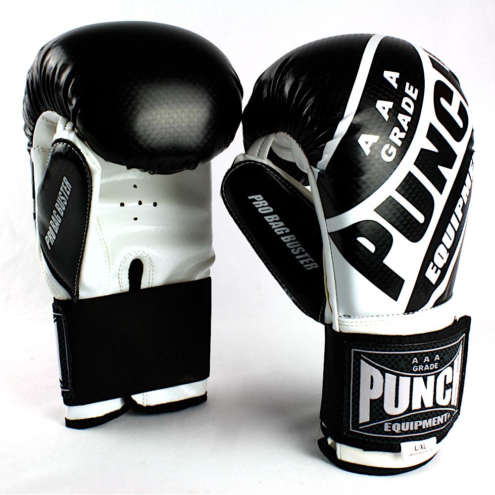 Punch Equipment Pro Bag Buster Bag Mitts (Black/White) - Large/XL, 9415101007673