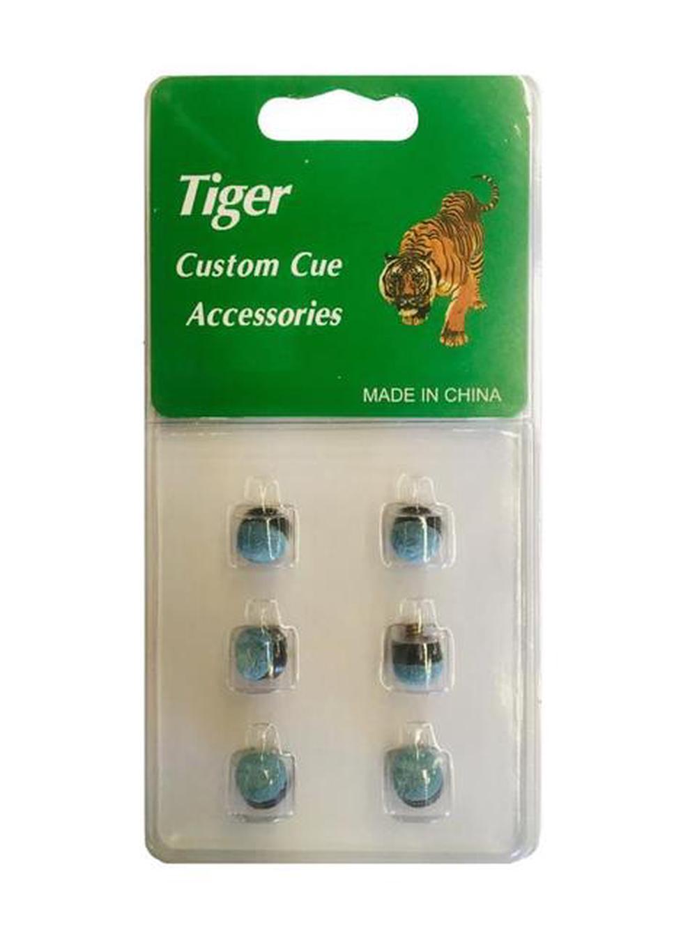Tiger Billiards Screw-On Cue Tip, 6 Piece (Blue-8882B) - 11mm, 9415101455214